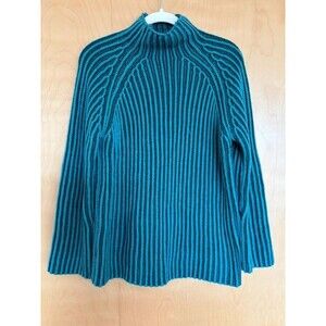 Kate & Sam Turquoise Ribbed Sweater with Mock Neck Size M